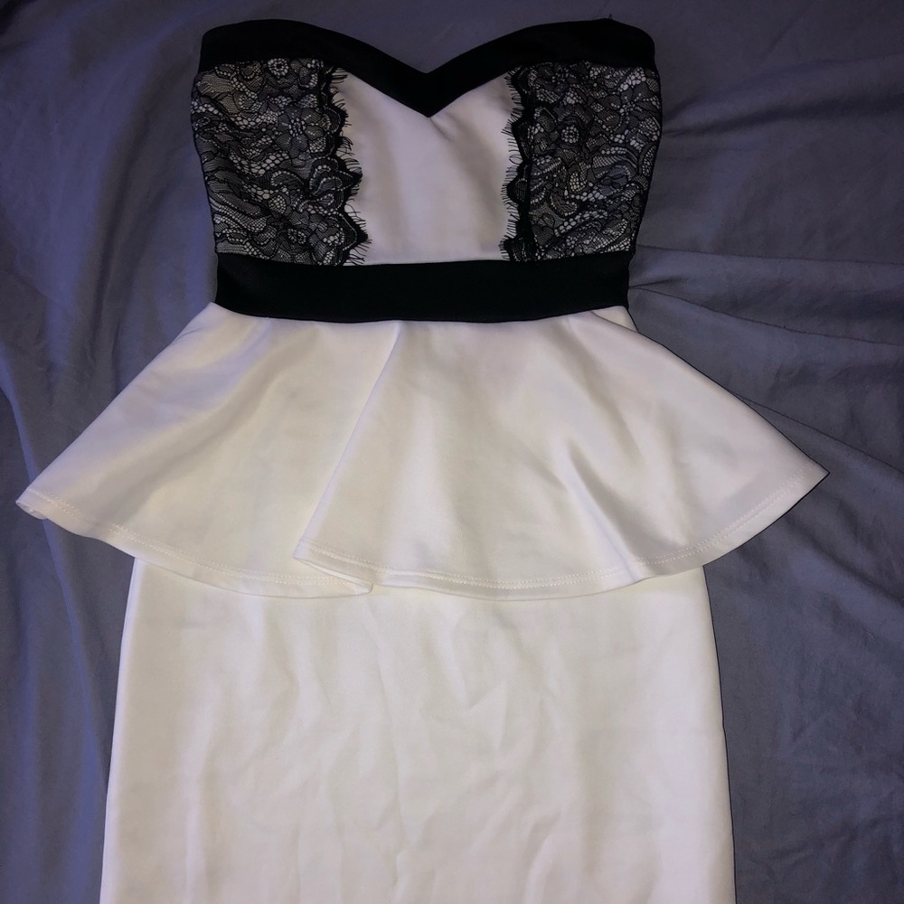 Black and white cocktail dress